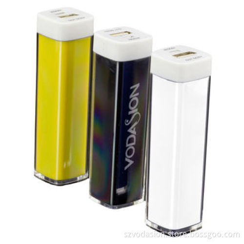 Top Quality Colorful Portable Lipstick Power Bank Charger with 2-light Indicators
